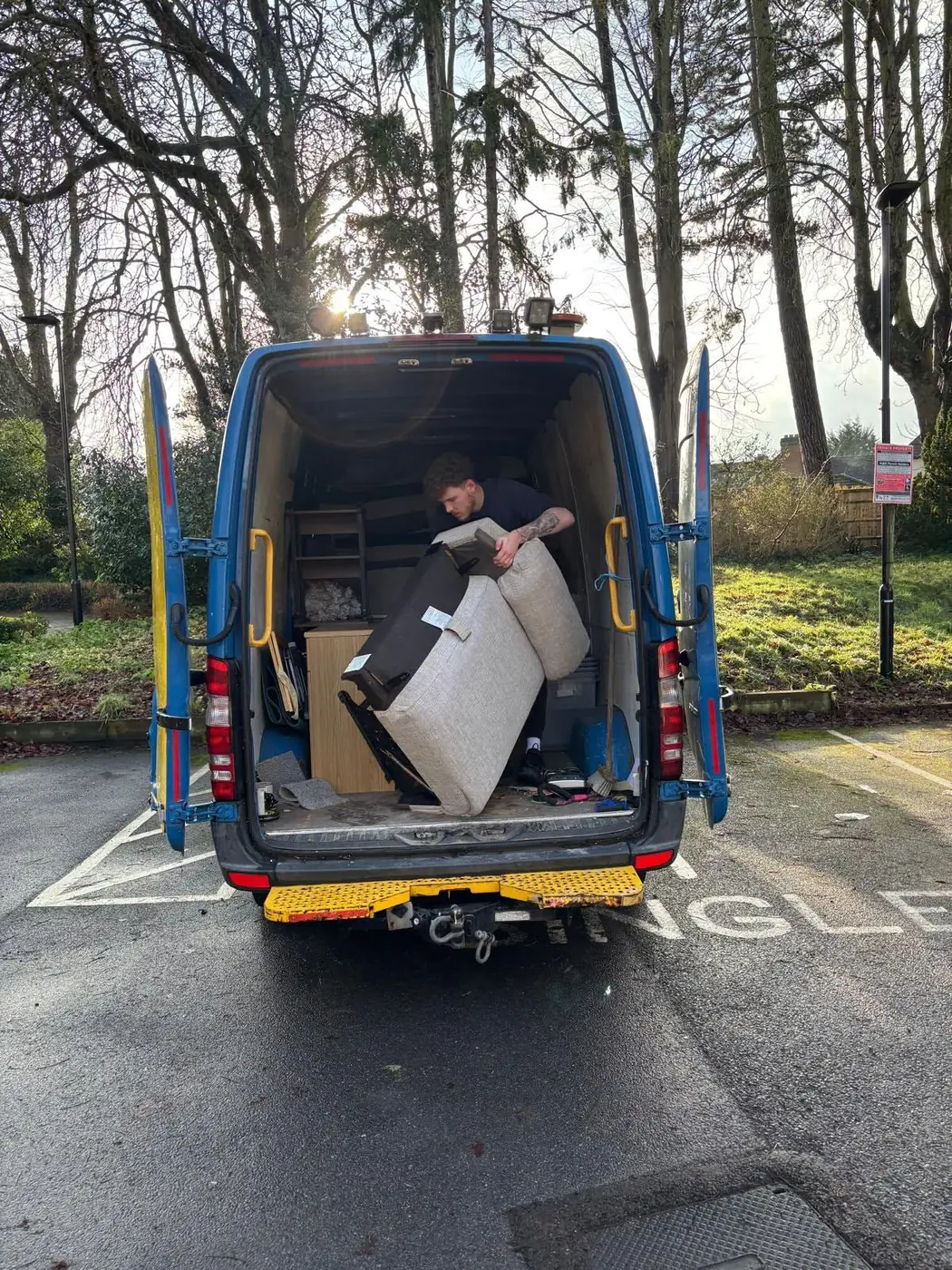 Furniture being loaded into a clearance van during a house clearance in Abingdon